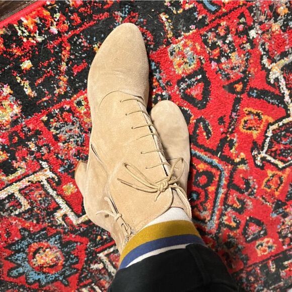 ABLE Condori Lace-Up Suede Boots in Almond Leather Lining Ethically Made in Peru - Picture 3 of 12